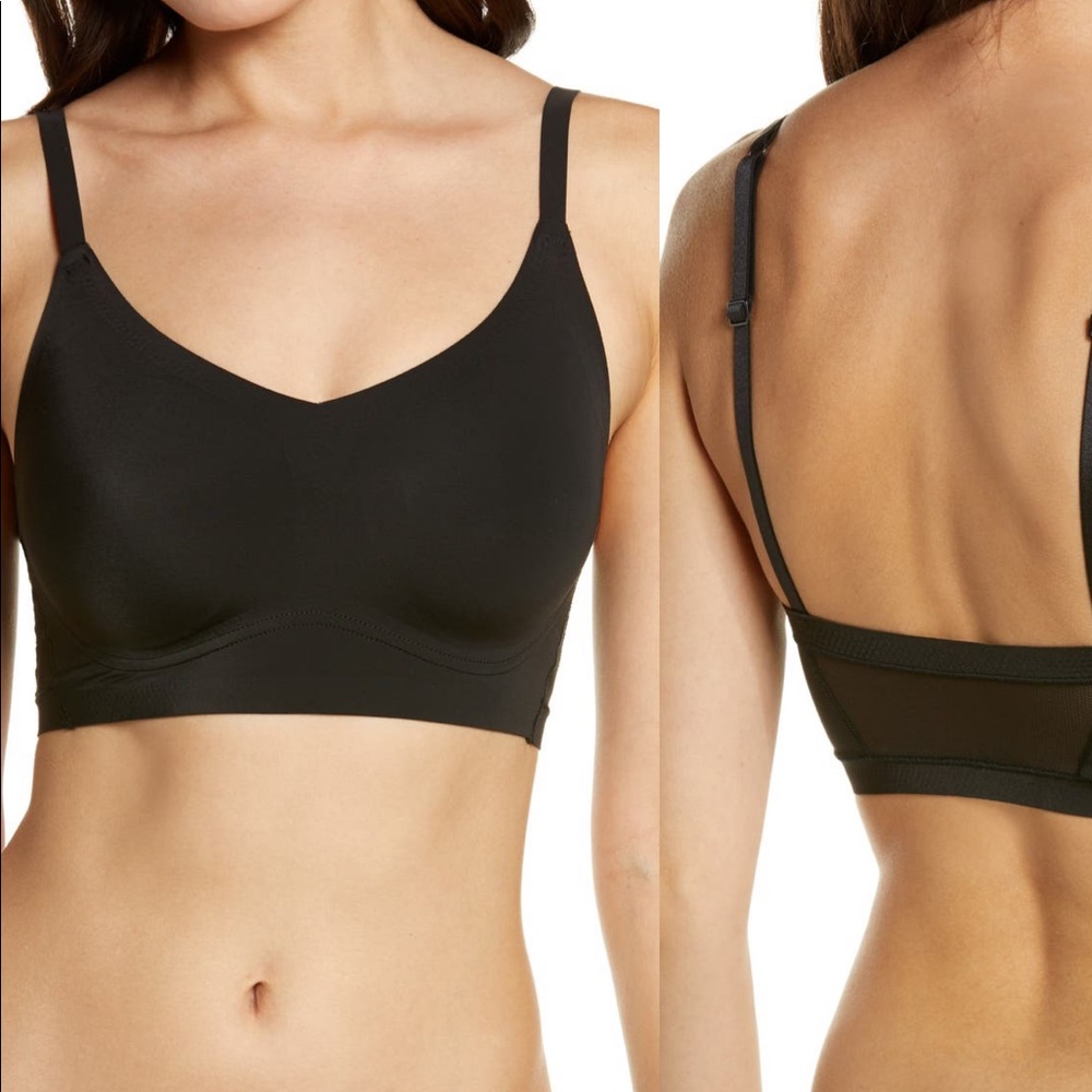 True & Co. True Body Lift Mesh Triangle Black Bralette